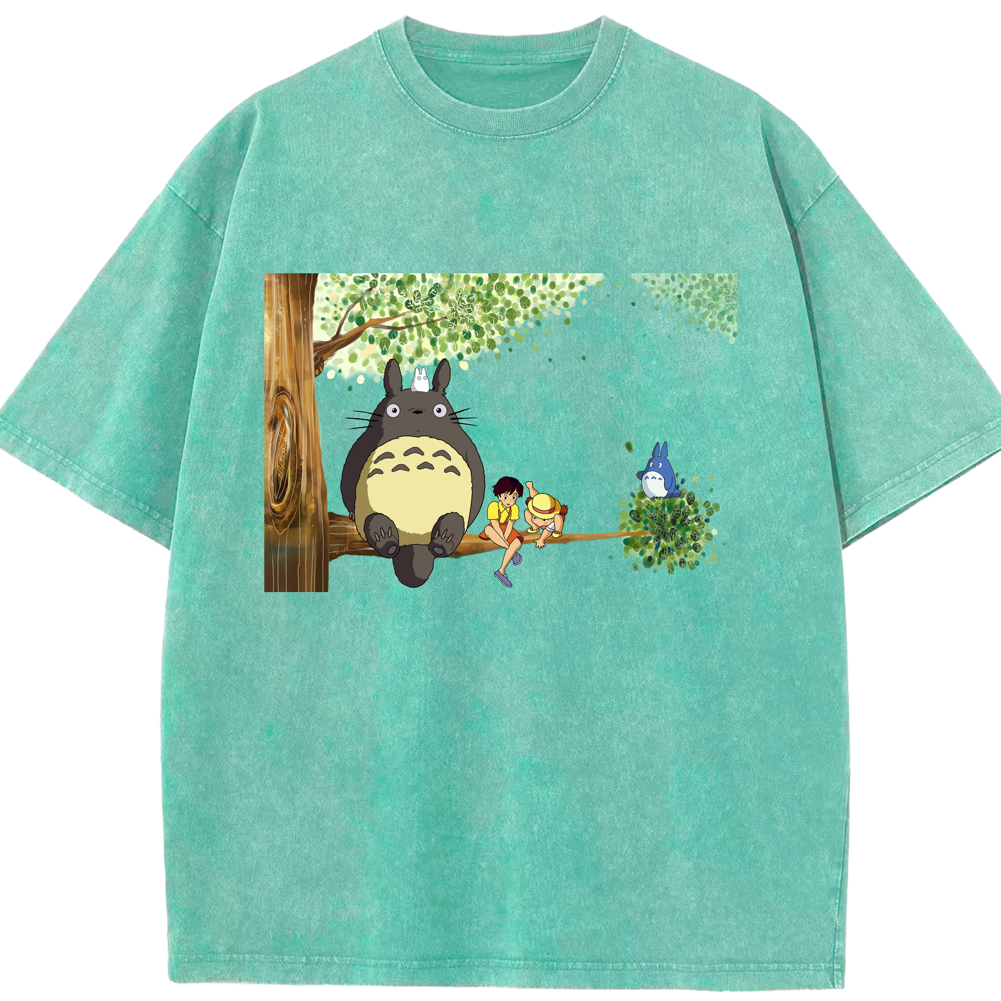 （画像用） となりのトトロ 草壁メイ 草壁サツキ My Neighbor Totoro Satsuki Kusakabe Mei Kusakabe 綿100% ヴィンテージ風 半袖Tシャツ（フロントプリント）
